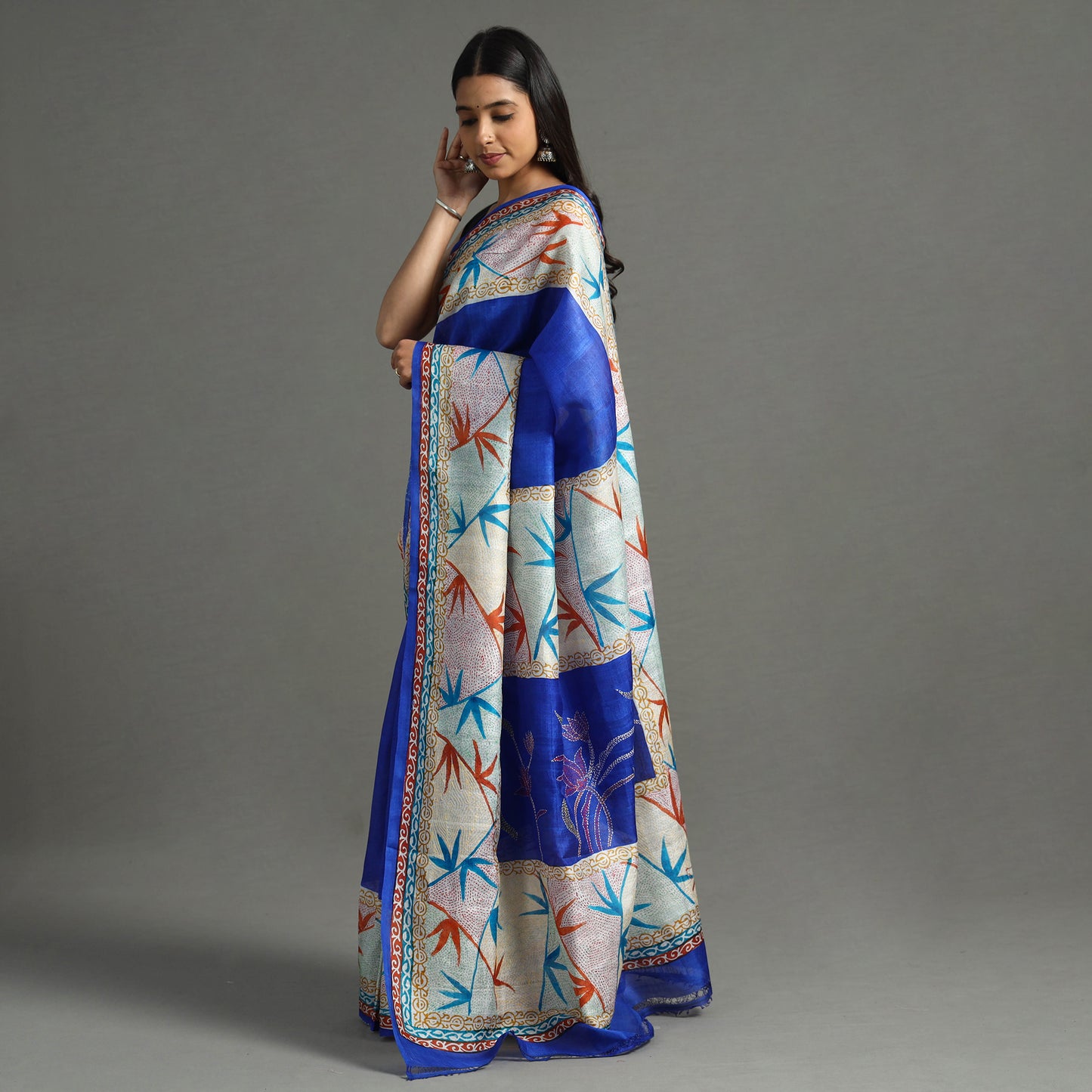 Kantha Embroidery Saree