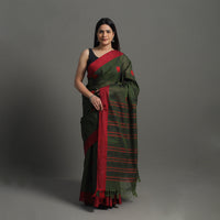 Green - Handloom Cotton Thread Buta Kanchipuram Saree 03