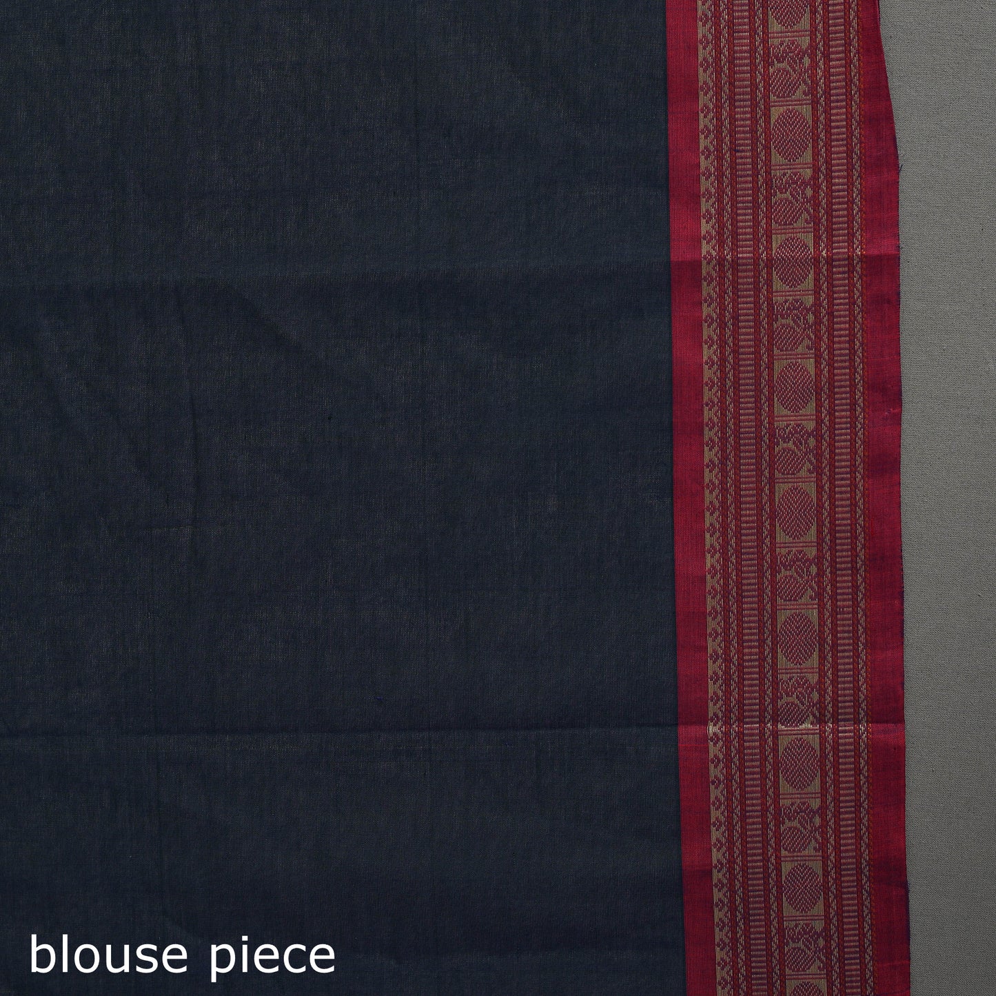 Blue - Handloom Cotton Thread Border Kanchipuram Saree 04