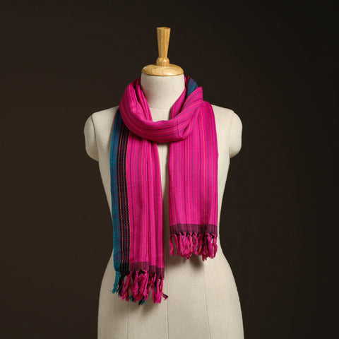 Pink - kumaun handwoven merino wool stole 94 - handcrafted
