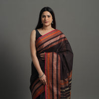 Black - Handloom Cotton Thread Border Kanchipuram Saree 06