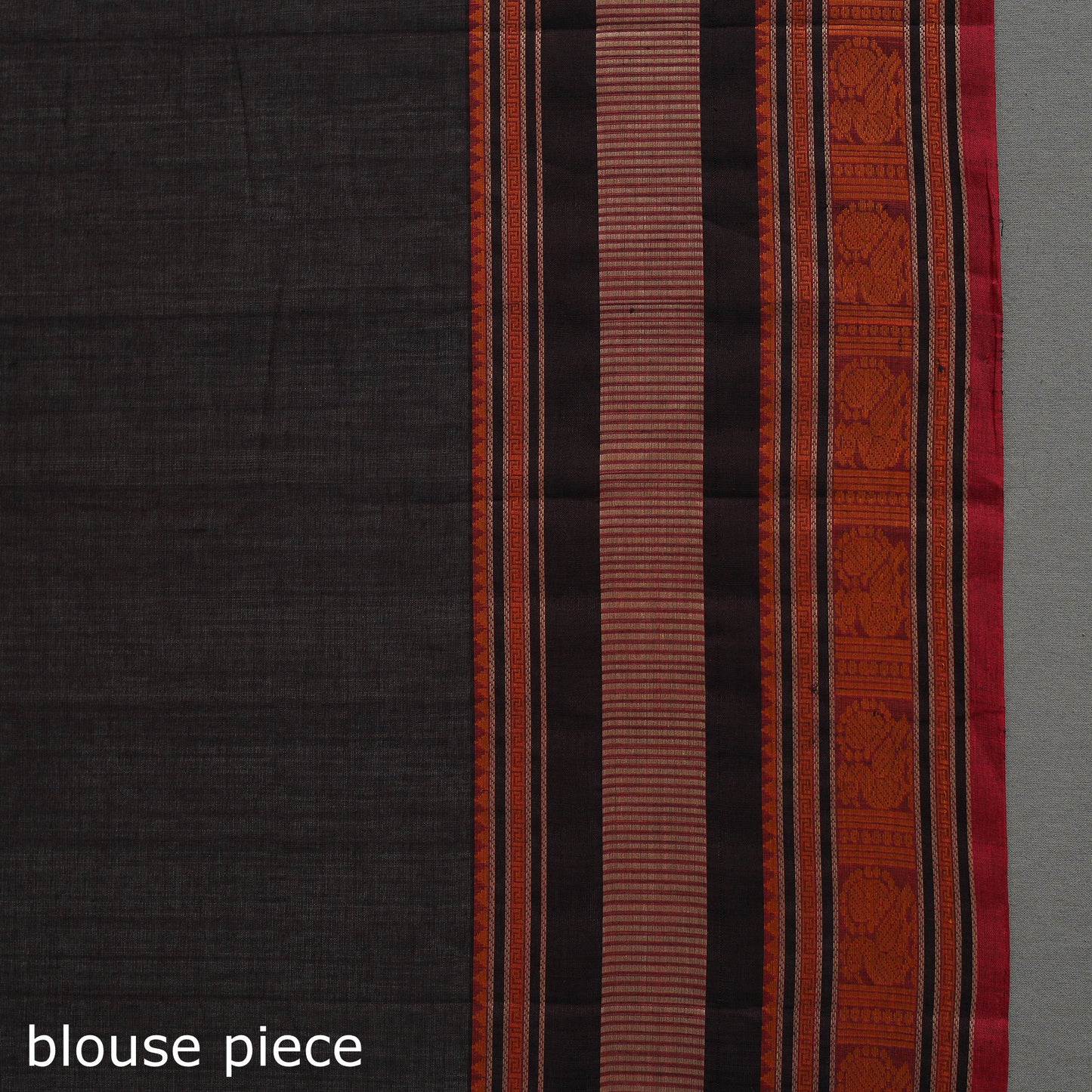 Black - Handloom Cotton Thread Border Kanchipuram Saree 06