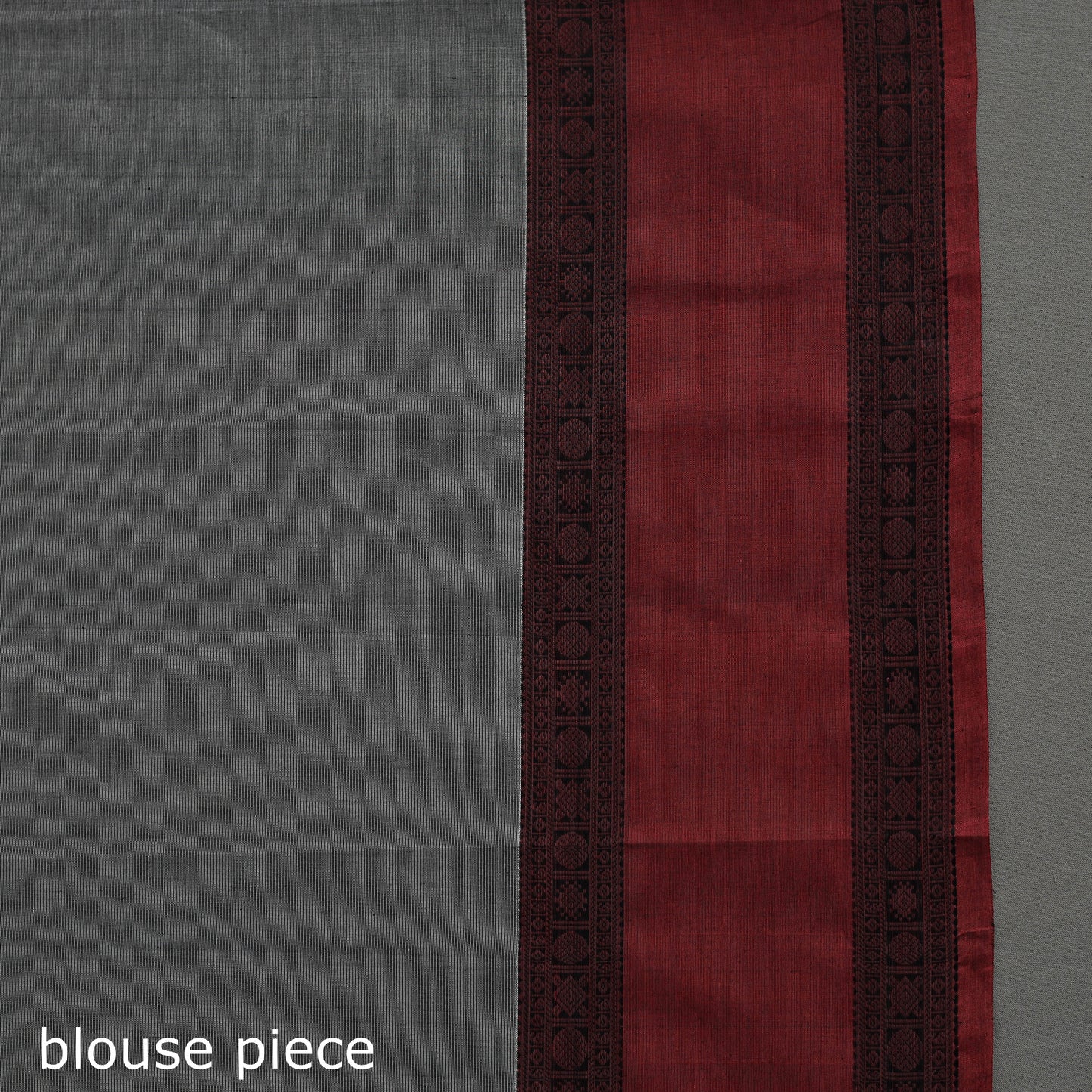 Grey - Handloom Cotton Thread Border Kanchipuram Saree 09