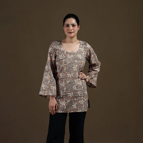 Brown - Sanganeri Hand Block Print Cotton Short Kurta for women 10
