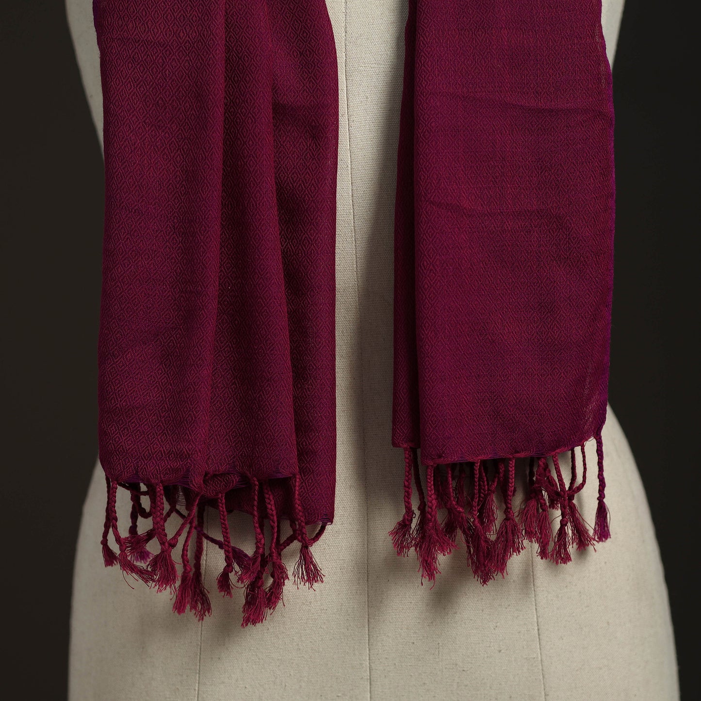 Purple - kumaun handwoven merino wool x cotton stole 101