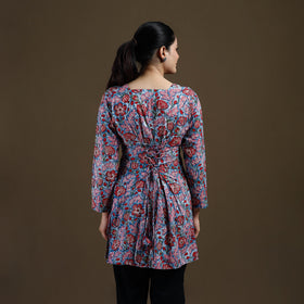Blue - Sanganeri Hand Block Print Cotton Short Kurta for women 12