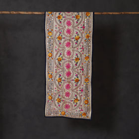 Blue Ranihati Chanderi Silk Hand Embroidered Stole