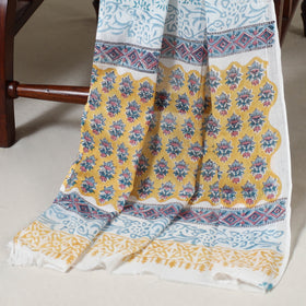 Yellow - 3pc cotton sanganeri unstitched dress material 01