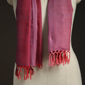 Pink - kumaun handwoven merino wool x cotton stole 108