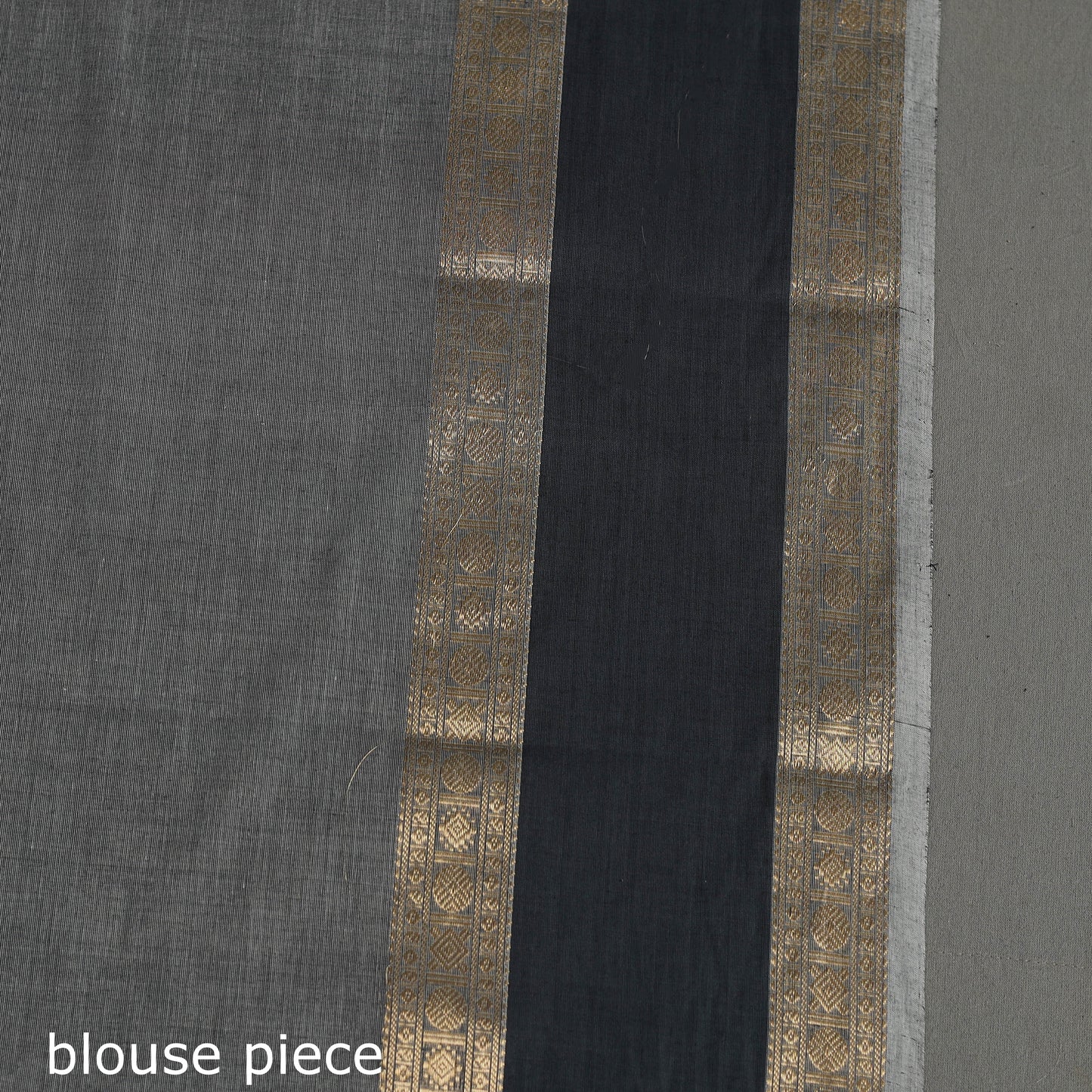 Grey - Handloom Cotton Zari Border Kanchipuram Saree 16