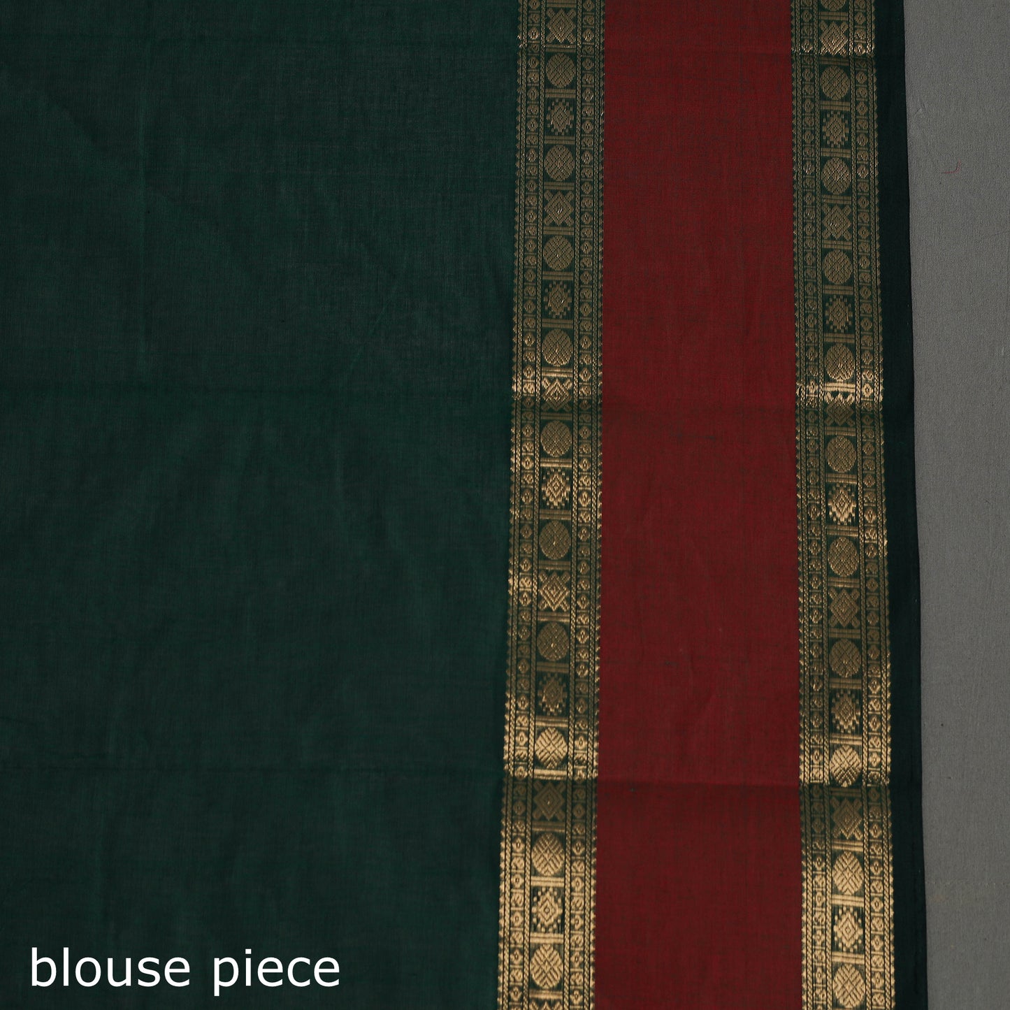 Green - Handloom Cotton Zari Border Kanchipuram Saree 17