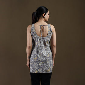 Grey - Sanganeri Hand Block Print Cotton Short Kurta for women 17