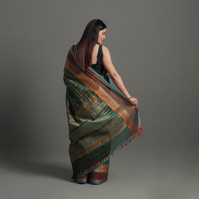 Green - handloom cotton thread border kanchipuram saree 20