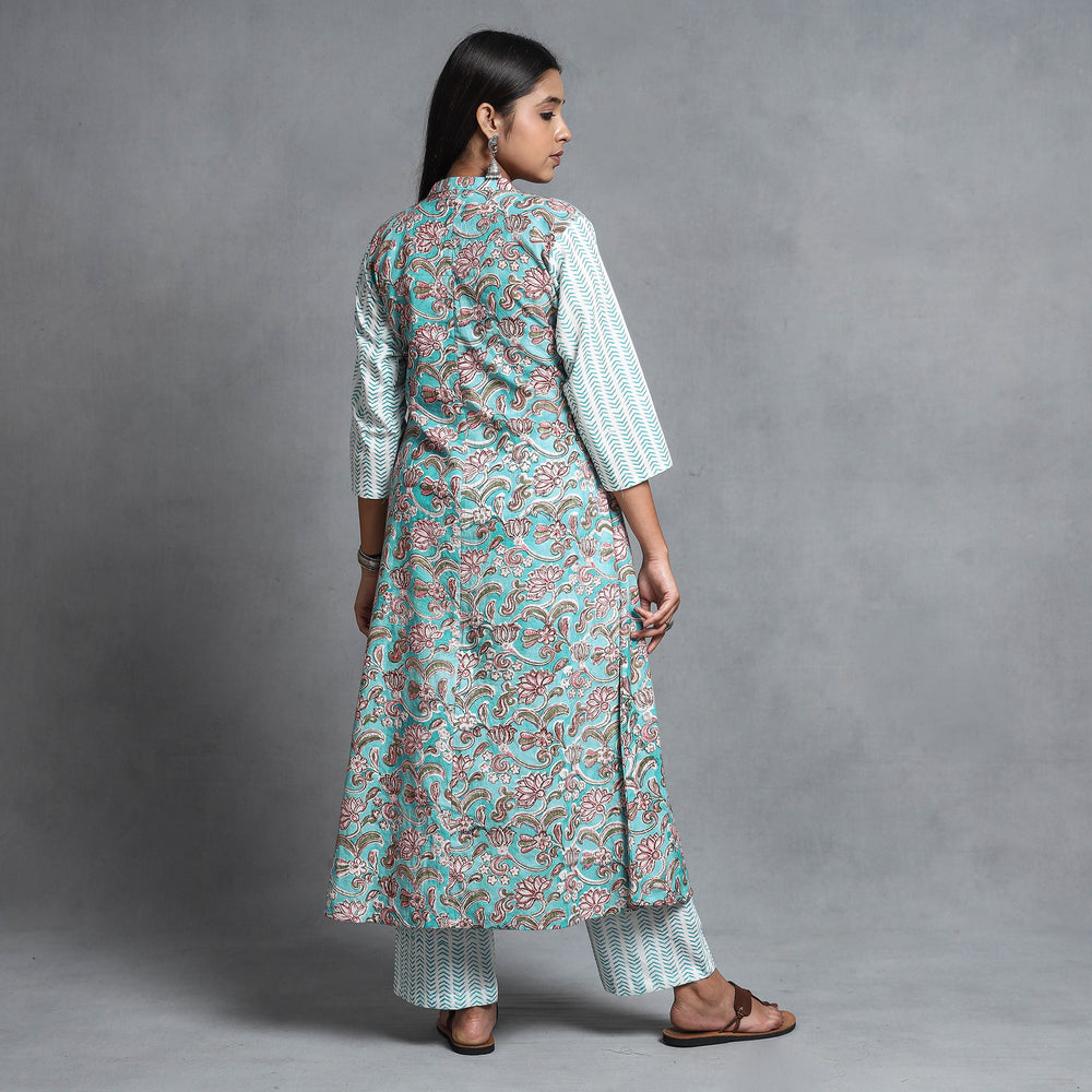 Sanganeri Kurta with Palazzo & Dupatta Set
