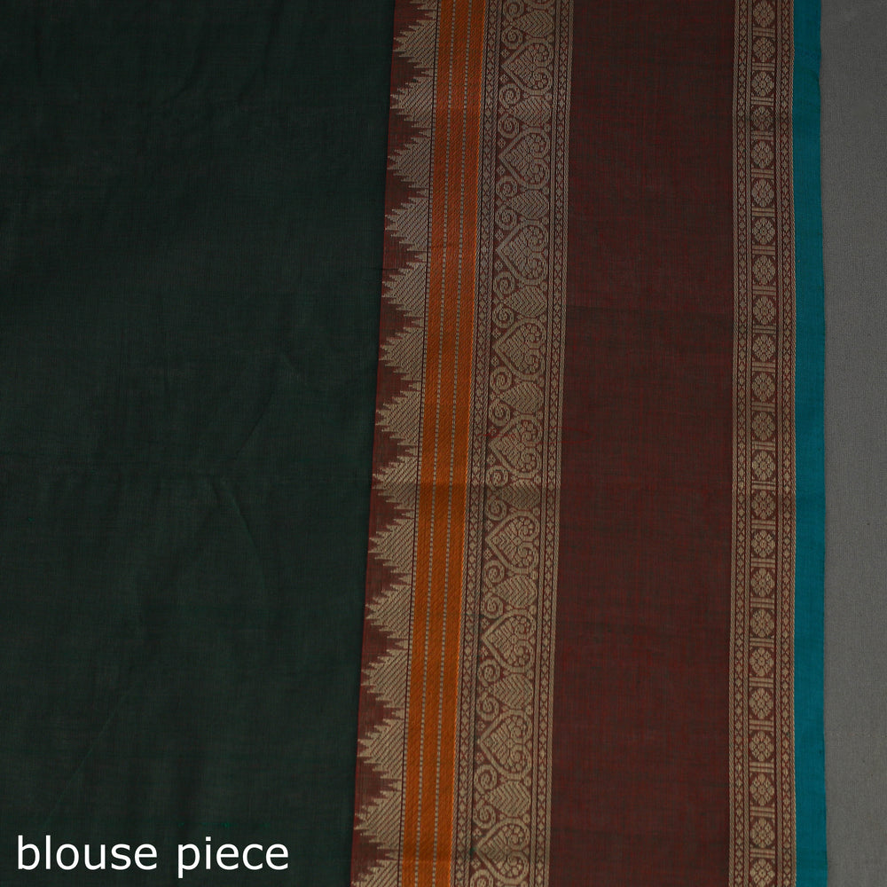 Green - Handloom Cotton Thread Border Kanchipuram Saree 20