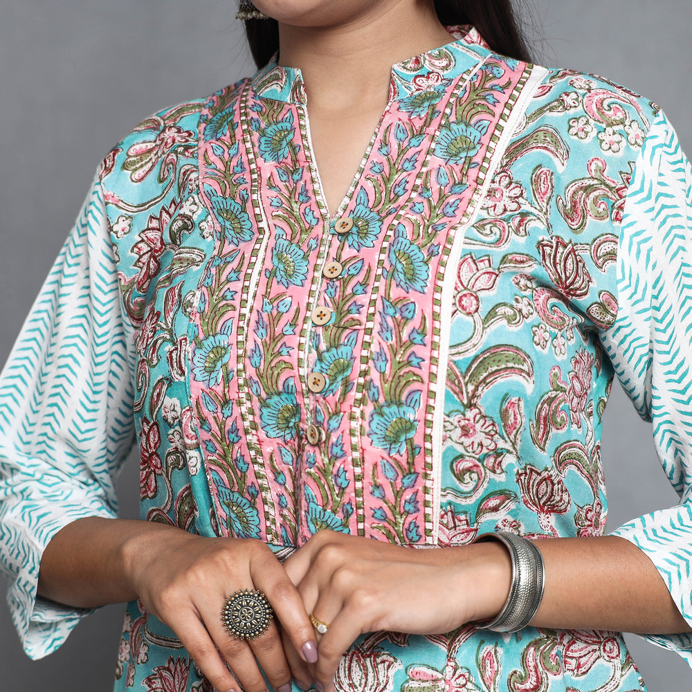 Sanganeri Kurta with Palazzo & Dupatta Set
