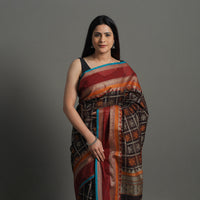 Black - Handloom Cotton Thread Border Kanchipuram Saree 21