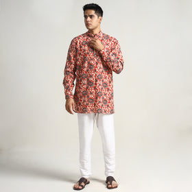 Buy Bagru Block Printing Cotton Men Short Kurta 11 Online at iTokri.com