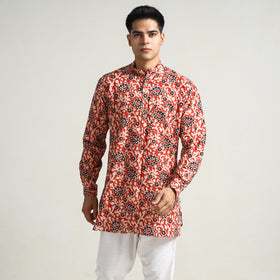 Buy Bagru Block Printing Cotton Men Short Kurta 11 Online at iTokri.com