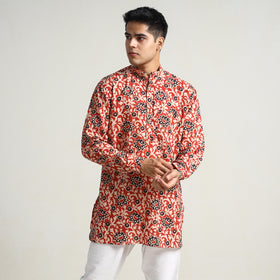 Buy Bagru Block Printing Cotton Men Short Kurta 11 Online at iTokri.com