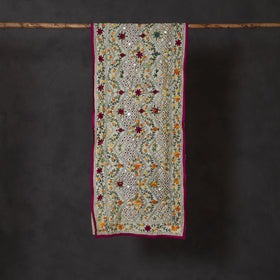 Purple Ranihati Chanderi Silk Hand Embroidered Stole