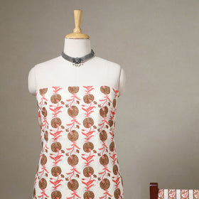 Beige - 3pc cotton sanganeri unstitched dress material 08