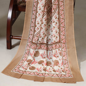 Beige - 3pc cotton sanganeri unstitched dress material 08