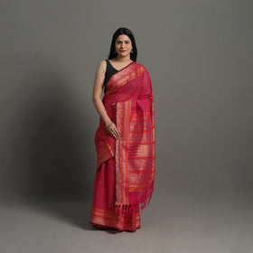 Pink - handloom cotton thread border kanchipuram saree 24
