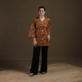 Yellow - Sanganeri Hand Block Print Cotton Short Kurta for women 04