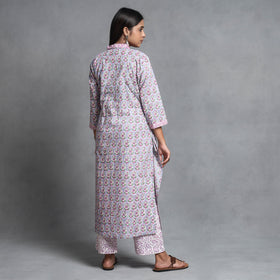 Buy Sanganeri Block Printed Cotton Kurta with Palazzo & Dupatta Set Online at iTokri.com