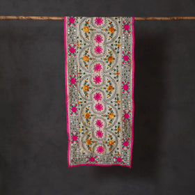 Pink - ranihati chanderi silk hand embroidered stole 02