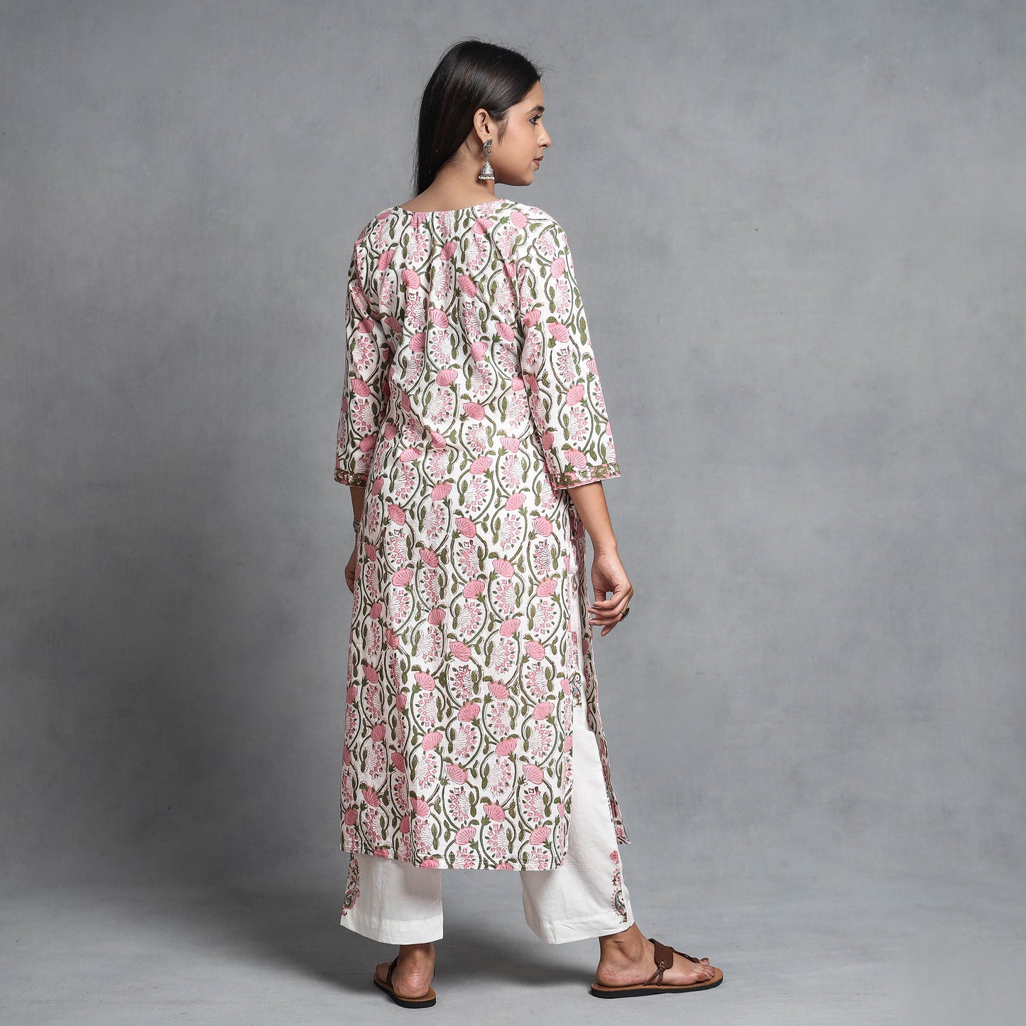 Sanganeri Kurta with Palazzo & Dupatta Set
