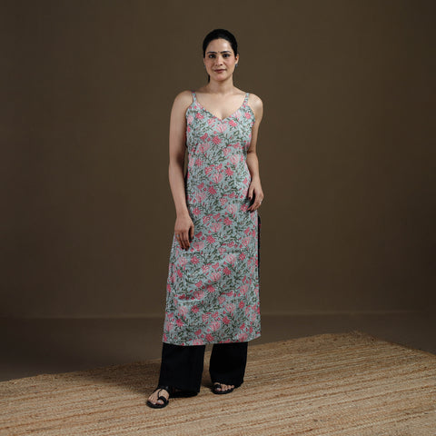 Green - Sanganeri Hand Block Print Cotton Straight Kurta for women 25