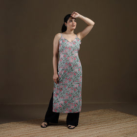 Green - Sanganeri Hand Block Print Cotton Straight Kurta for women 25