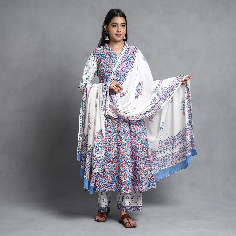 Sanganeri Kurta with Palazzo & Dupatta Set
