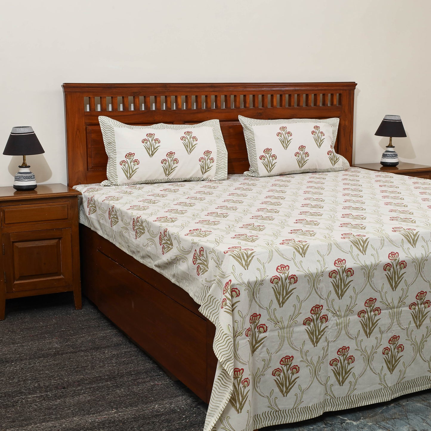 Sanganeri Double Bed Cover set