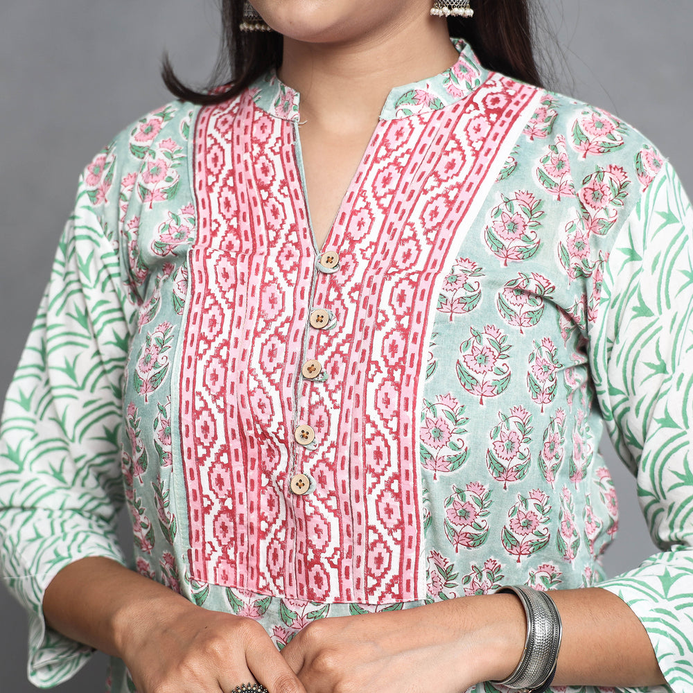 Sanganeri Kurta with Palazzo & Dupatta Set
