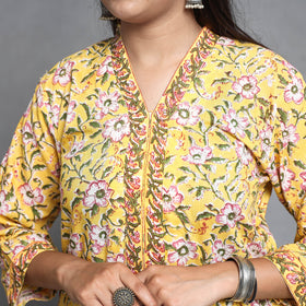 Buy Sanganeri Block Printed Cotton Kurta with Palazzo & Dupatta Set Online at iTokri.com