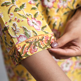 Buy Sanganeri Block Printed Cotton Kurta with Palazzo & Dupatta Set Online at iTokri.com