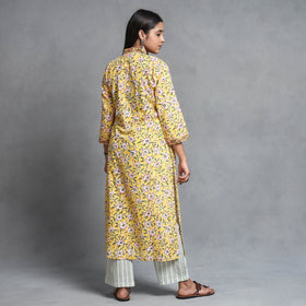 Buy Sanganeri Block Printed Cotton Kurta with Palazzo & Dupatta Set Online at iTokri.com