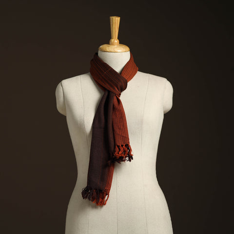 Brown - kumaun handwoven merino wool scarf 125 - handcrafted