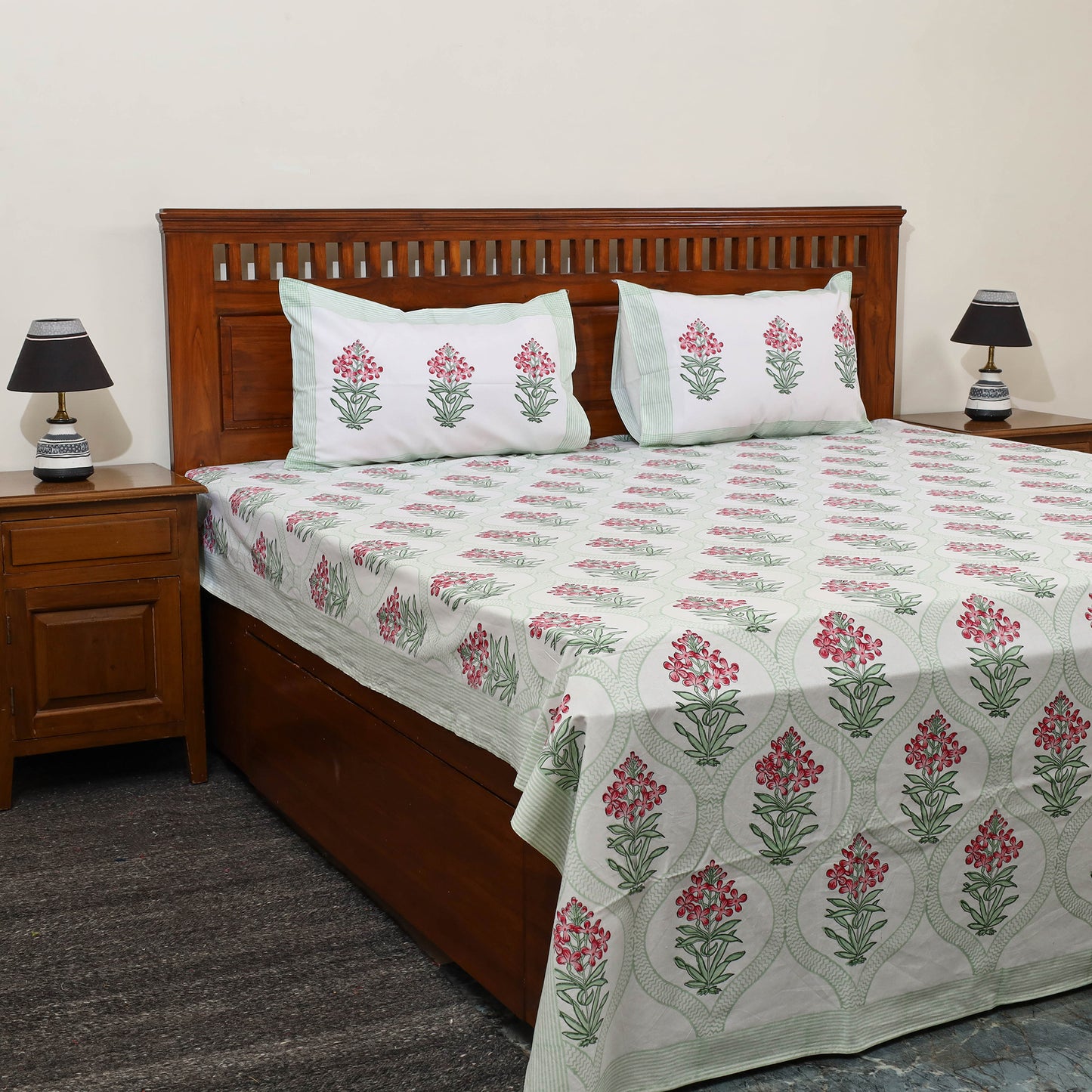 Sanganeri Double Bed Cover set