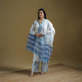 Blue - Sanganeri Hand Block Print Cotton Suit Set with Dupatta for women 20