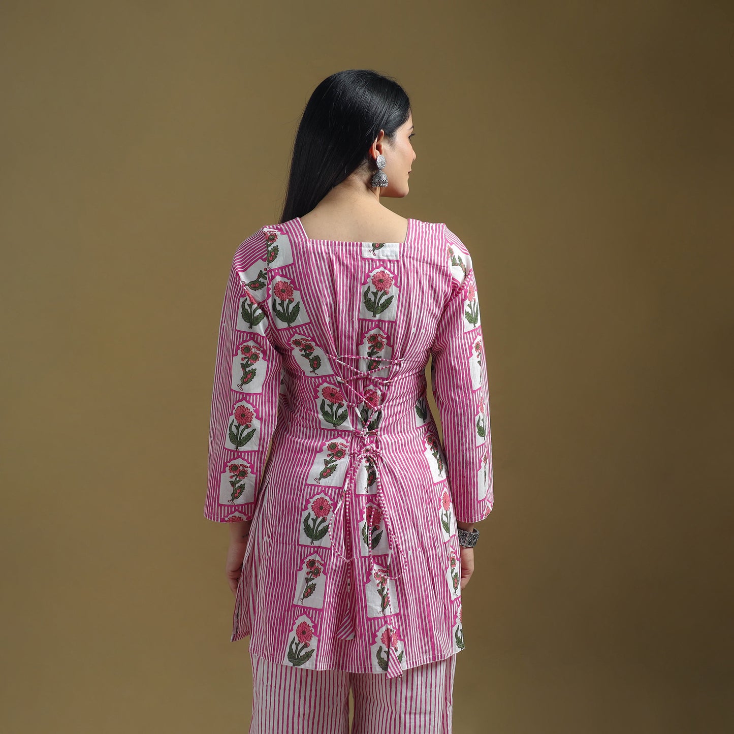 Purple - Sanganeri Hand Block Print Cotton Suit Set with Dupatta for women 26