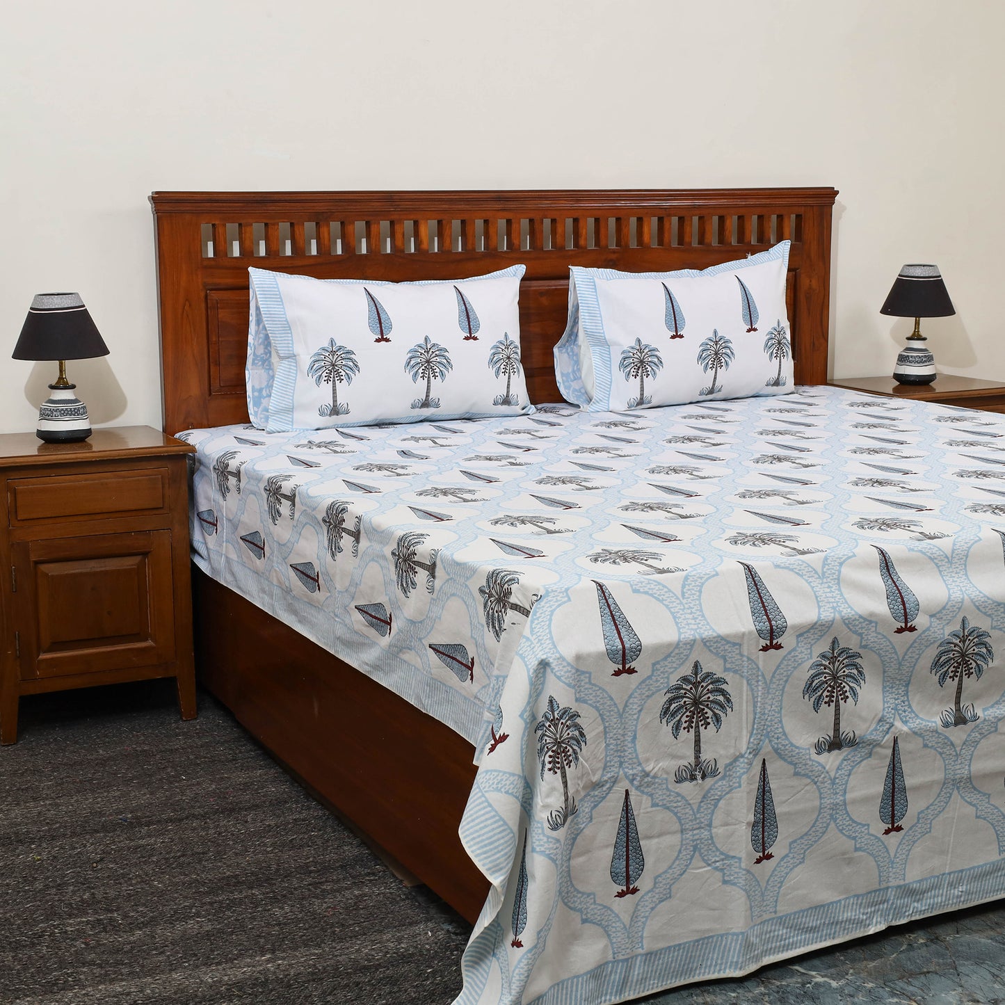 Sanganeri Double Bed Cover set