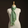 Green - kumaun handwoven merino wool scarf 138 - handcrafted