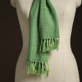 Green - kumaun handwoven merino wool scarf 138 - handcrafted