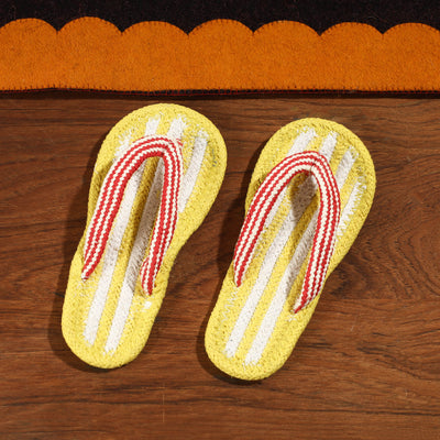 Yellow Hand Braided Cotton Stitched Home Slipper