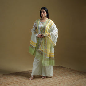 Sanganeri Hand Block Print Cotton Suit Set with Dupatta for women 28