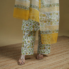 Sanganeri Hand Block Print Cotton Suit Set with Dupatta for women 15
